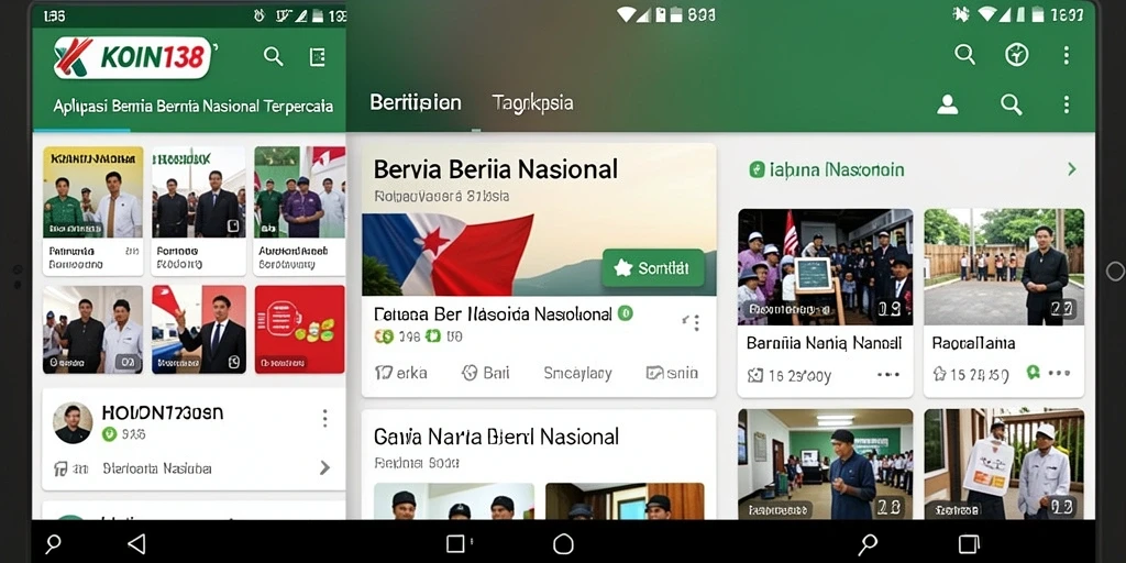 Antarmuka KOIN138 yang menampilkan berita nasional terkini.