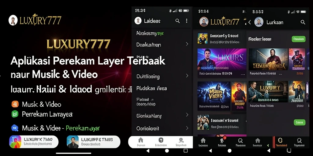 Antarmuka LUXURY777 saat merekam layar dengan fitur unggulan.