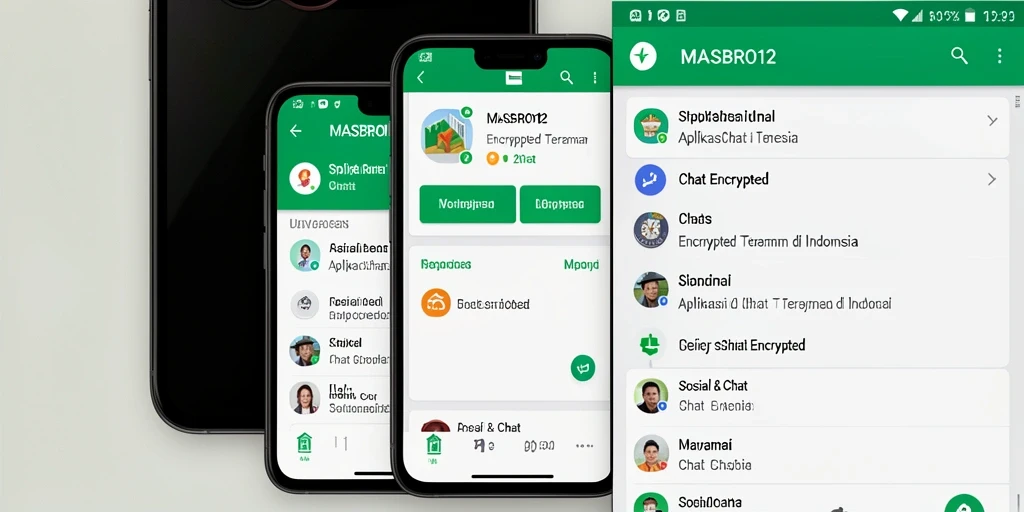 Screenshot antarmuka aplikasi MASBRO12 yang menampilkan chat aman.