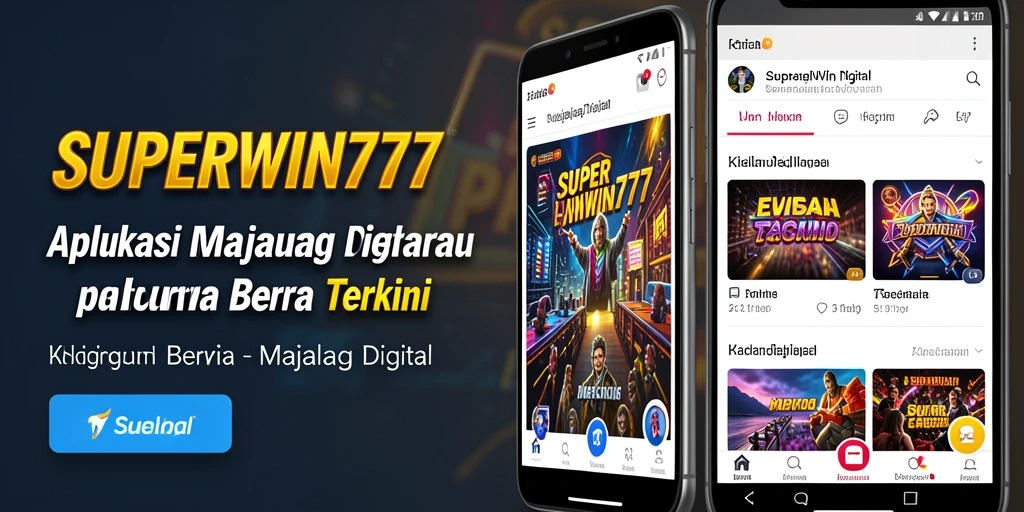 Tampilan antarmuka aplikasi SUPERWIN777 yang menarik dan informatif.