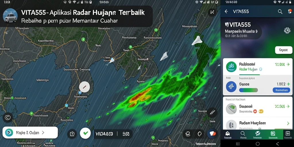 Antarmuka VITA555 menampilkan peta radar hujan yang akurat dan informatif.