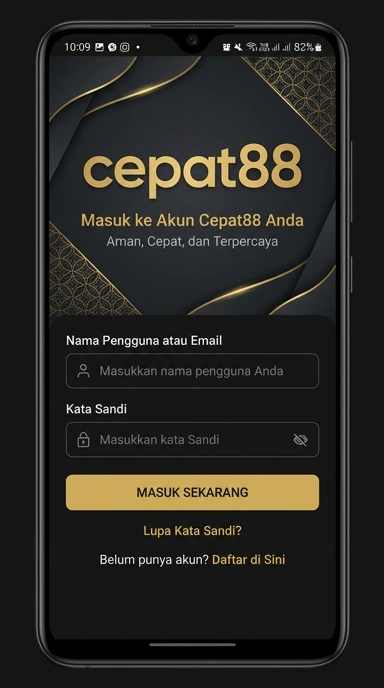 Tampilan halaman login cepat88