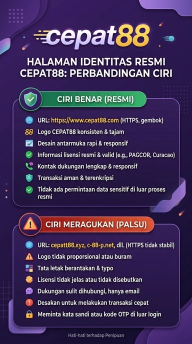 Tampilan kanal resmi cepat88